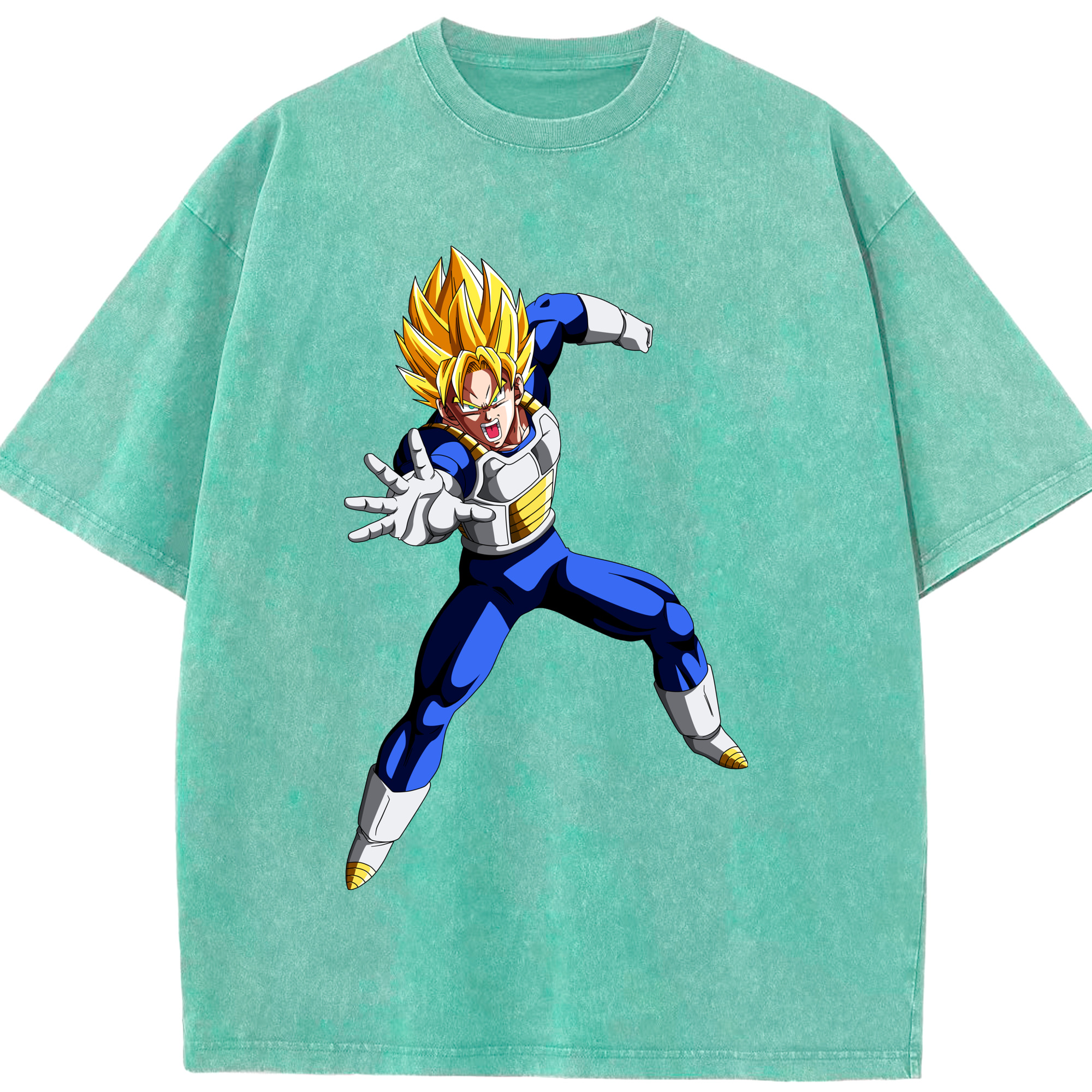 （画像用） ドラゴンボール ベジータ四世（Bejīta Yonsei）DRAGON BALL Vegeta IV 綿100% ヴィンテージ風 半袖Tシャツ（フロントプリント）